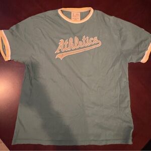 Red Jacket Men's Teal and Yellow Tee